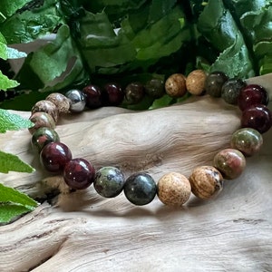 Bracelet de convalescence et de rétablissement avec de véritables cristaux de guérison de 8 mm