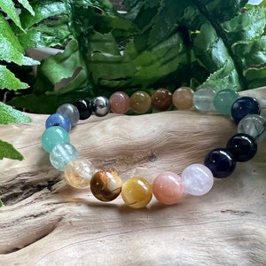 Pulsera de cuentas de cristal auténtico de 8 mm para el apoyo a la fibromialgia