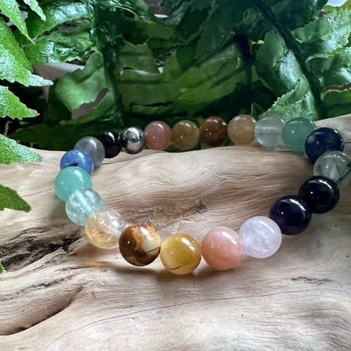 Bracelet de perles de 8 mm pour la guérison de la fibromyalgie en cristaux véritables