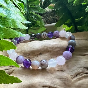 Bracelet de perles de guérison en cristal véritable de 8 mm pour Deuil