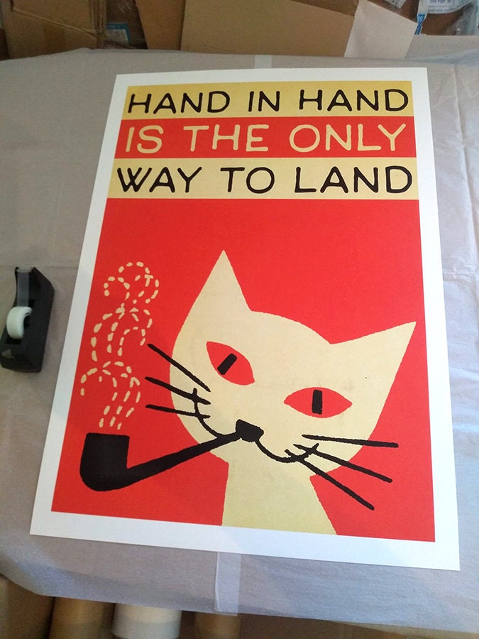 The Lovecats Art Print, Vintage Style Cat Design - Etsy