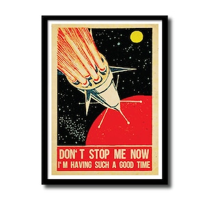 Don't Stop Me Now Queen Poster Song Lyrics Print 