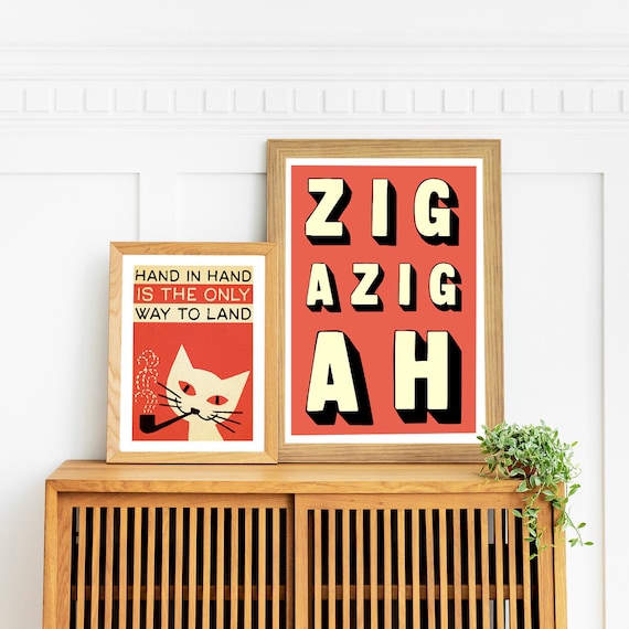 The Lovecats Art Print, Vintage Style Cat Design - Etsy