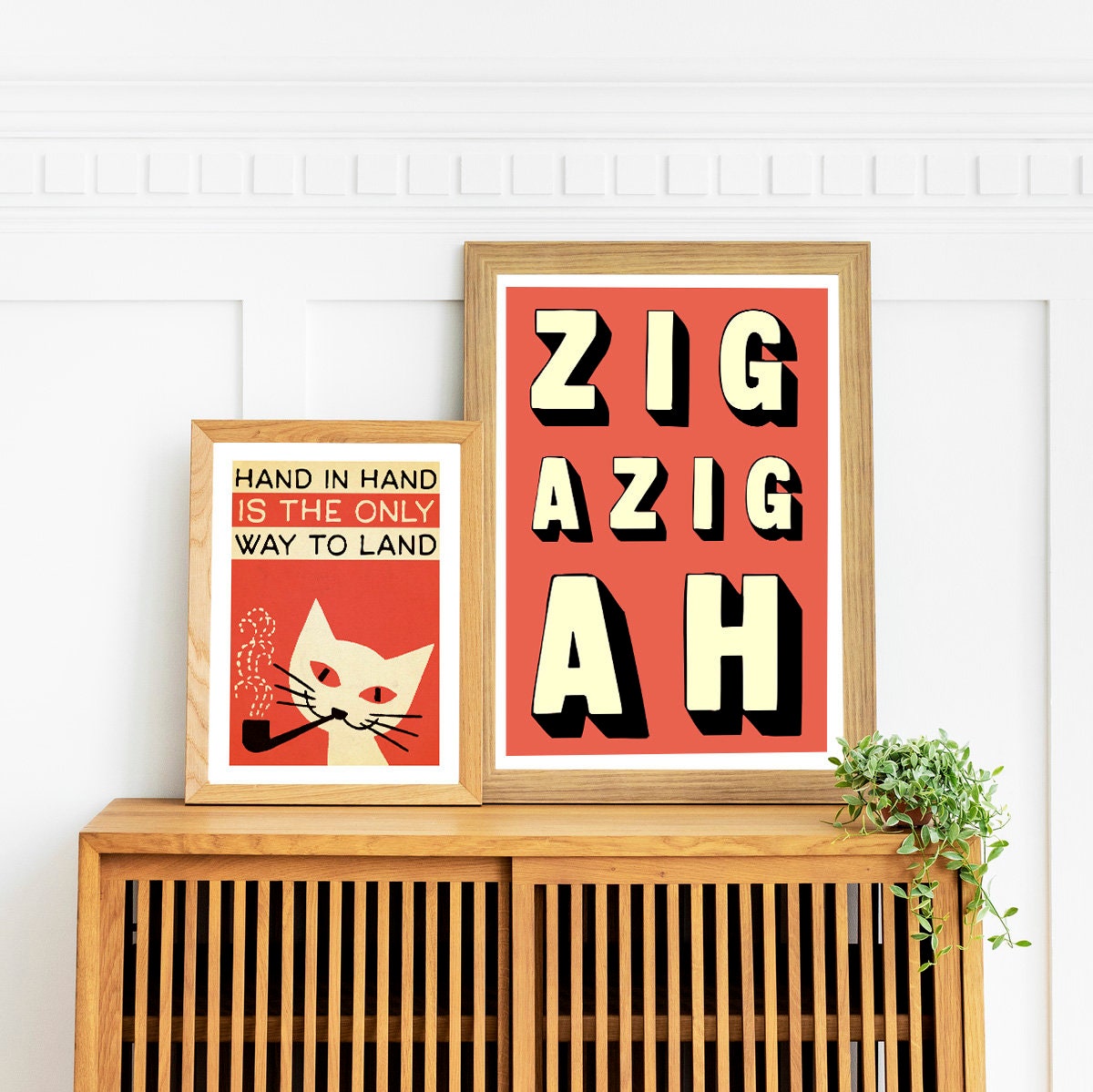 The Lovecats Art Print, Vintage Style Cat Design - Etsy