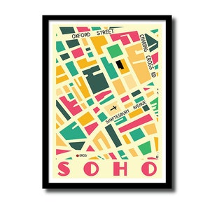 Soho streets, London art print