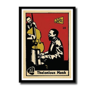 Thelonious Monk vintage matchbox art print