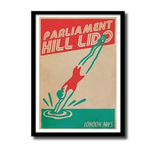Parliament Hill Lido, London art print