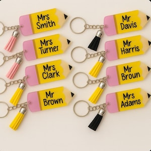 Personalized Pencil Keychain – Teacher Appreciation Gift