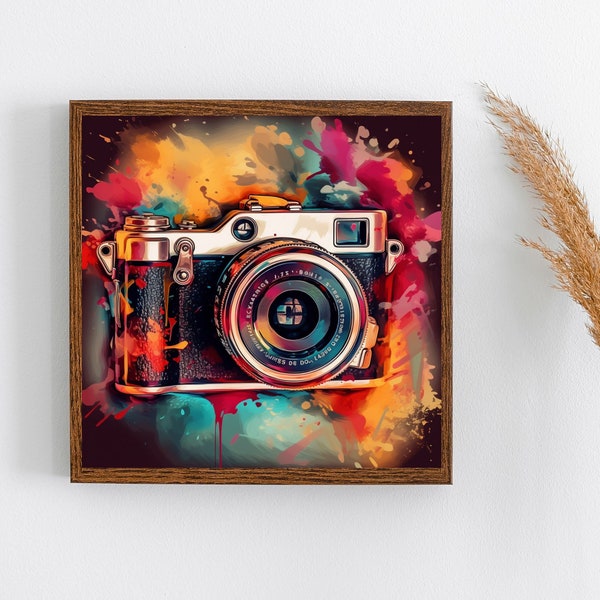 Abstract Camera Prints, Camera Prints, Camera Printable, Film Cameras, Camera Decor, Abstract Wall Art, Photographer Gift, Colorful Wall Art