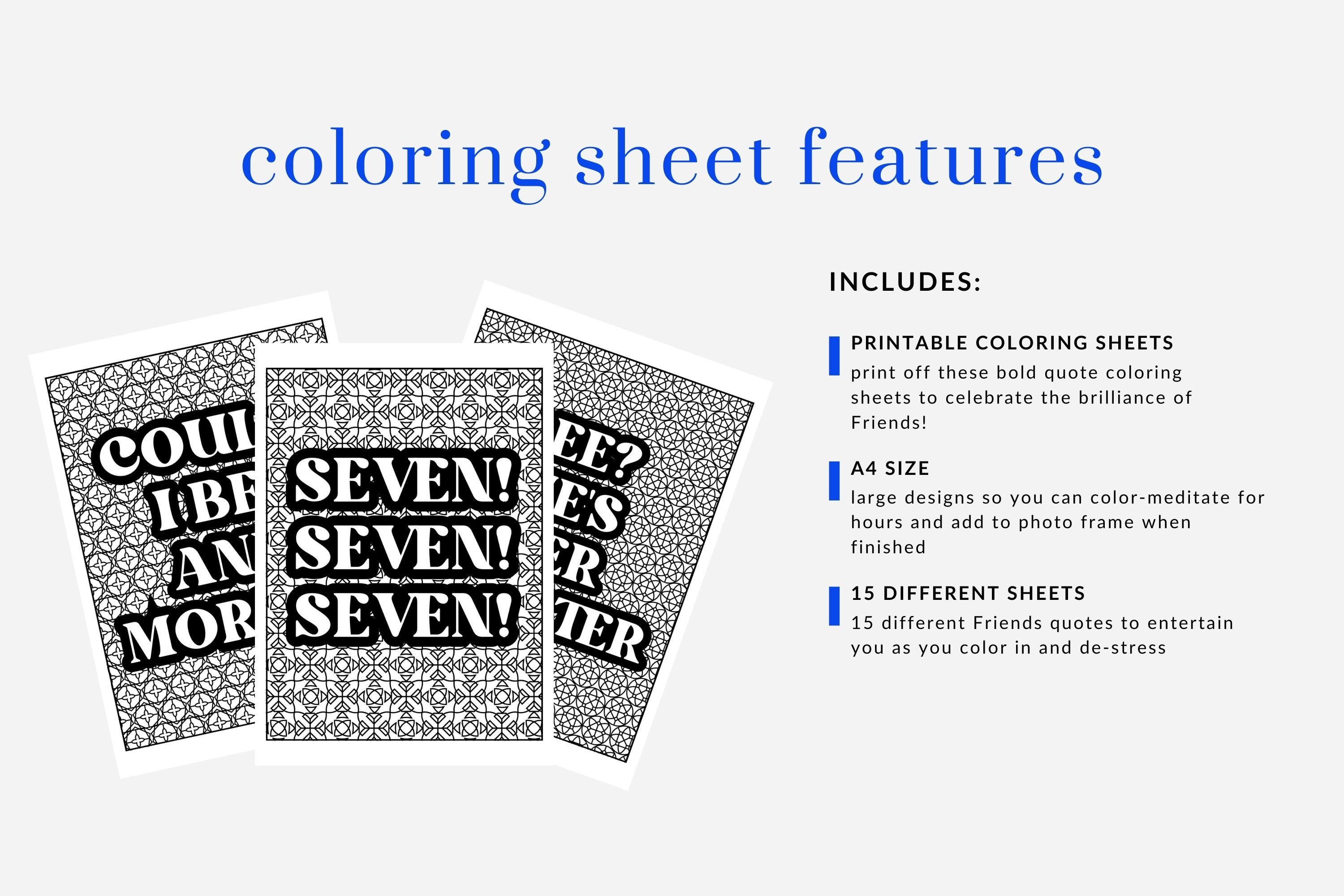 Friends TV Show Quote Coloring Sheets | Quote Coloring Pages for Mental ...