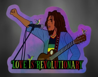 Bob Marley Holographic sticker