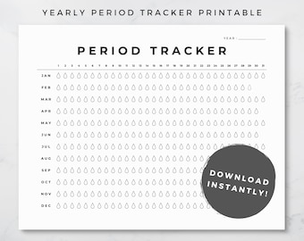 Planificador imprimible para el seguimiento del período, descarga digital, diario, calendario