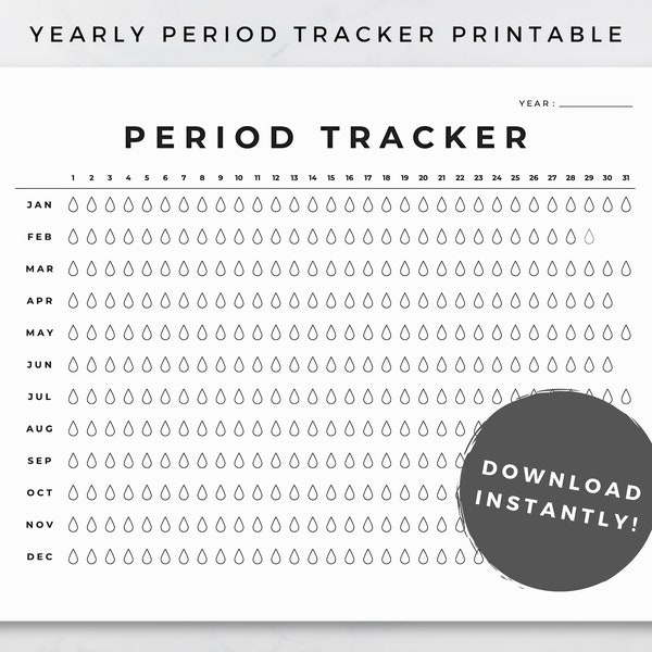 Printable Period Tracker Planner Insert, Period Tracker Digital Download, Period Tracker Journal, Period Tracker Printable, Period Calendar