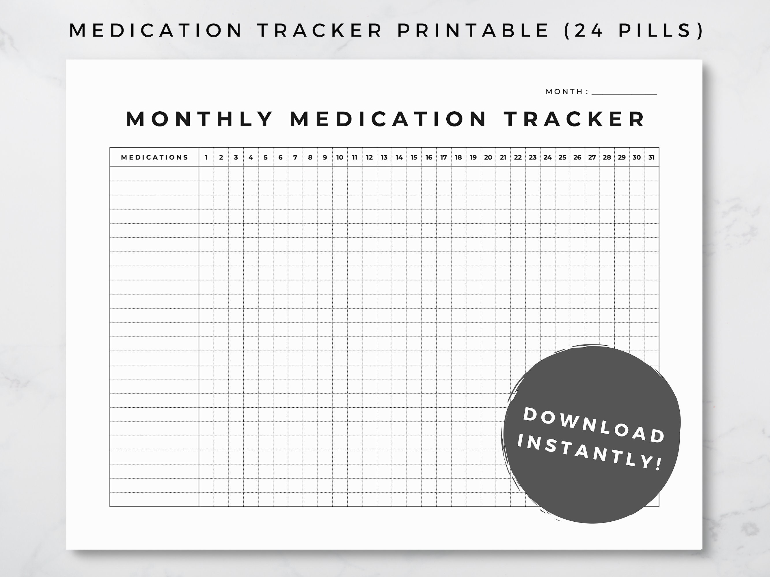 Medication Tracker Printable, Medication List, Daily Medication Log