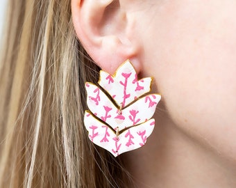 Flower Vine Petal Drop Earrings