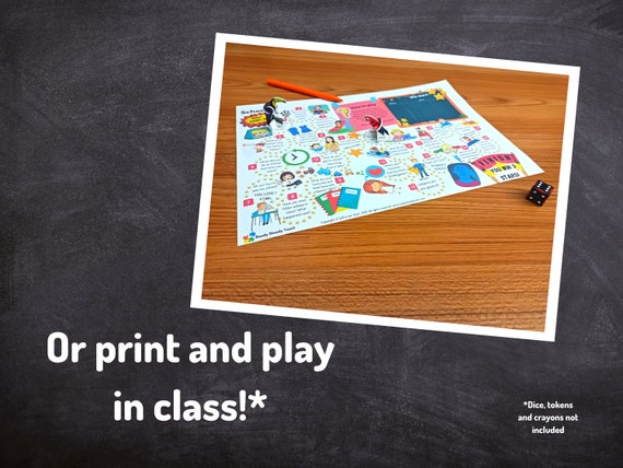 SCHOOL Board Game for English / ESL / TEFL Classes. Play on 