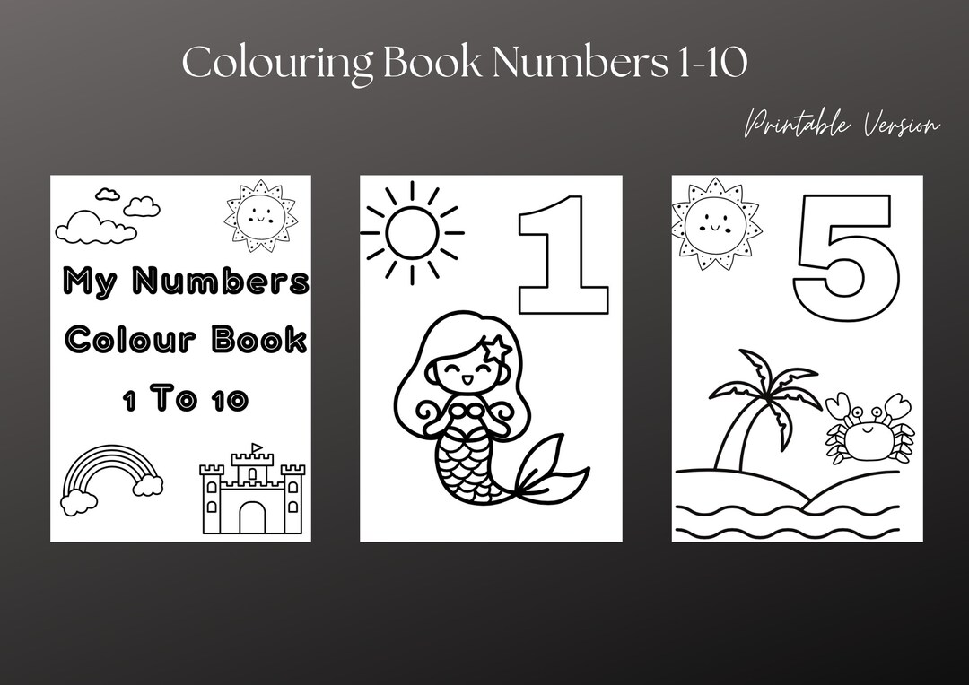 Colouring in Number Book 110 (printable Version) Etsy