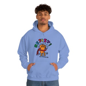 Keith Haring Resist Hoodie Sweatshirt - Etsy