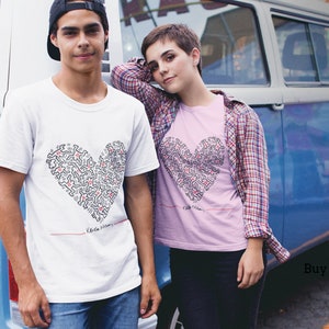Keith Haring, Heart of Men, Unisex Ultra Cotton Tee, Valentine's Day