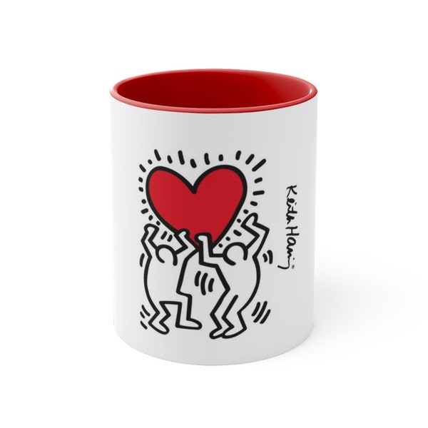 Keith Haring "Dancing Heart" Coffee Mug, 11oz