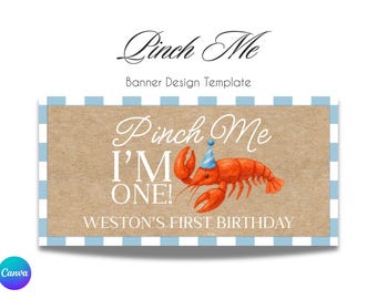 Crawfish Boil 1st Birthday Banner Template: Southern Party Decor (Digital Download)