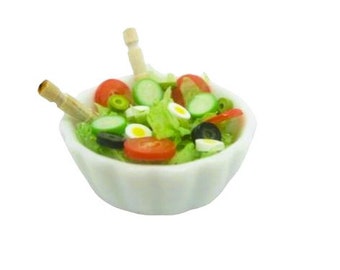 Dollhouse miniature kit for mixed salad - 1/12 scale