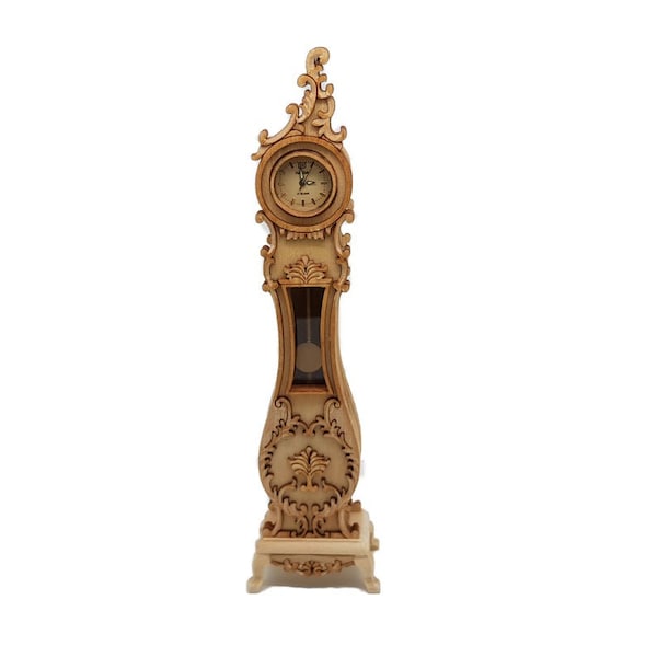 Dollhouse miniature unfinished pendulum clock - code VMJ1800