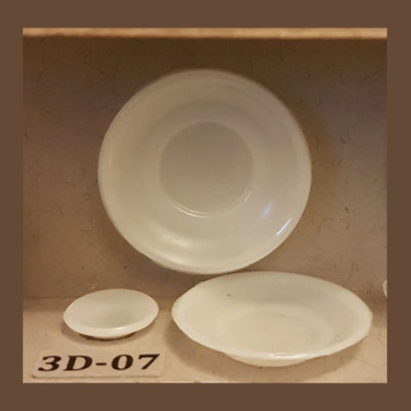 Plats miniatures de moule en silicone Dollhouse 3D - 3 tailles - échelle 1/12