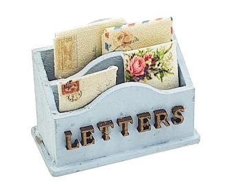 Miniature dollhouse KIT wooden letter holder in  1/12 scale