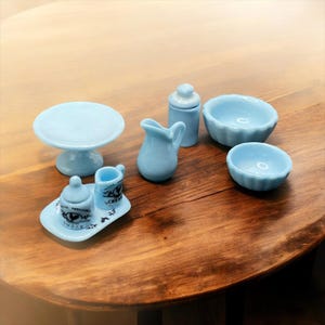 Dollhouse miniature ceramic kitchen accessories tableware  -  1/12 scale