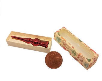Miniature christmas box with glass top tree - 1/12 scale
