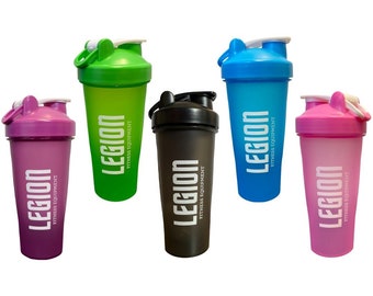 Protein Shaker - Premium Gym Bottle - Stainless Steel Mixer Ball Included - Anti Leak Screw Top Lid - FREE UK DELIVERY