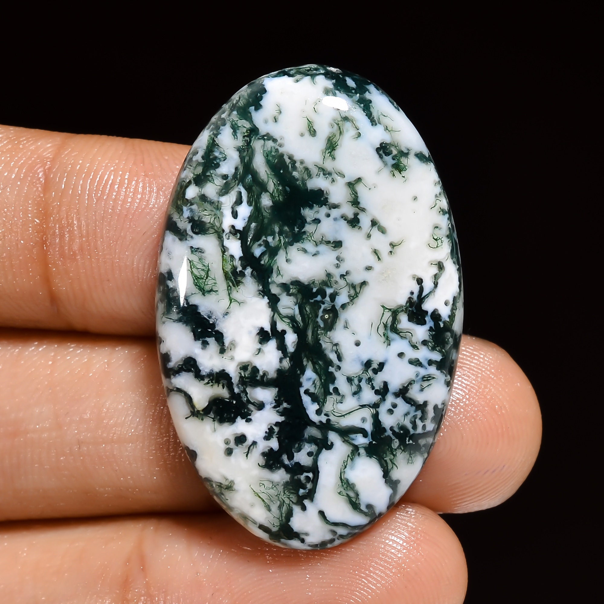Awesome Top Grade Quality 100% Natural Tree Agate Oval Shape