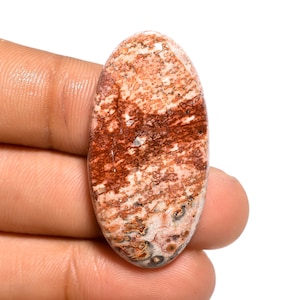 Unique Top Grade Quality 100% Natural Leopard Skin Jasper Oval Shape Cabochon Loose Gemstone For Making Jewelry 34.5 Ct. 39X20X6 mm TG-2143