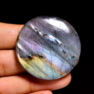 Classic Top Grade Quality 100% Natural Labradotire Round Shape Cabochon Loose Gemstone For Making Jewelry 97 Ct. 38X38X7 mm TG-3830