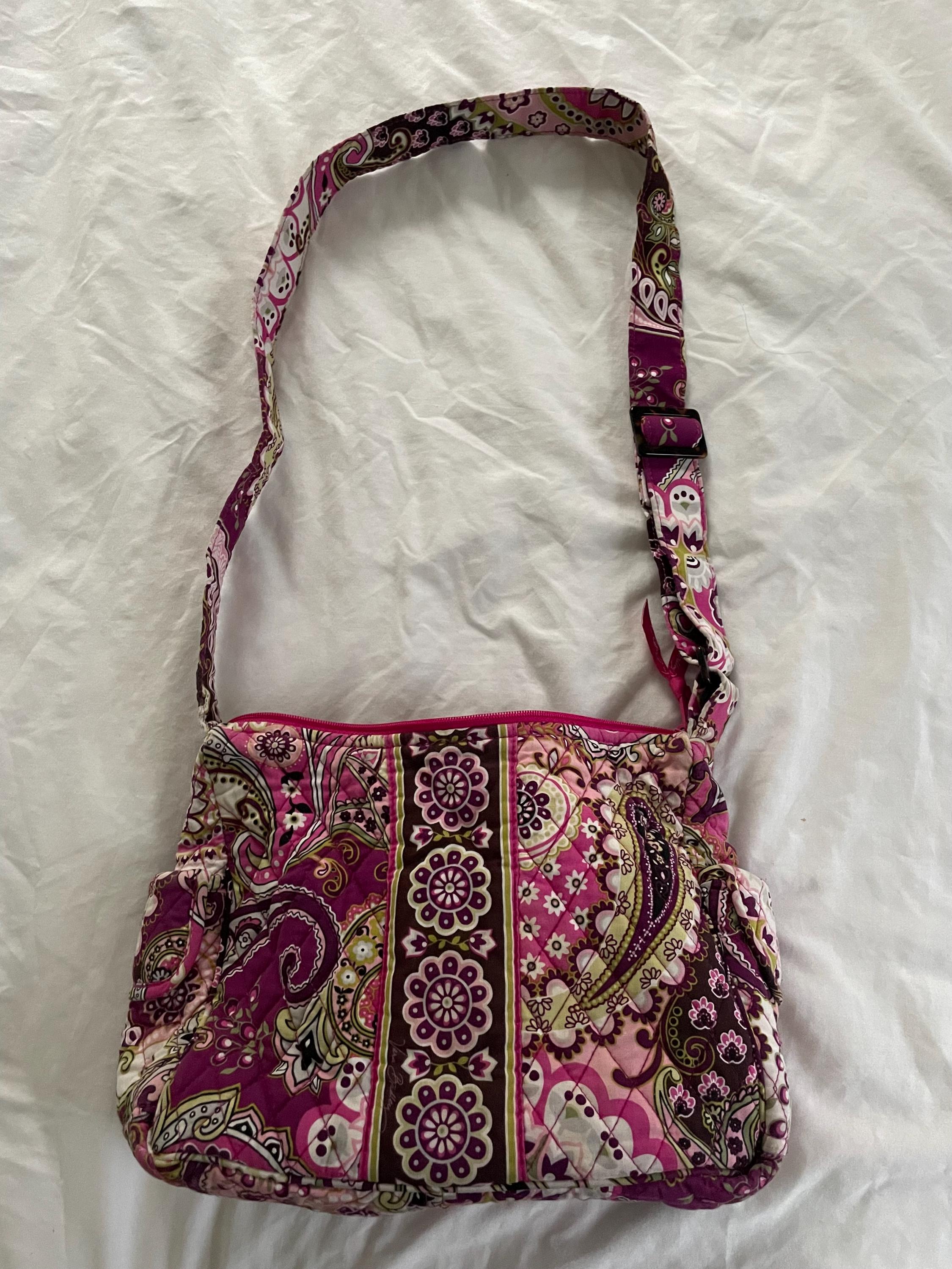 Retired Vera Bradley Very Berry Paisley Cross Body Purse 