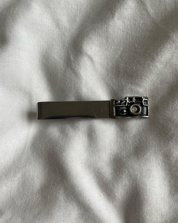 Midcentury Camera Silver-Toned Tie Clip