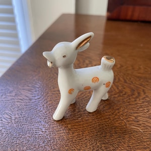 1950s Porcelain Fawn Figurine