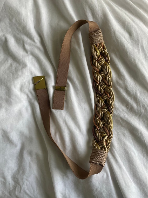 Vintage Chunky Braided Metallic Belt - Etsy display picture 3