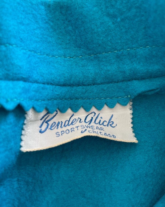 Vintage Blue Felt Circle Skirt with Pockets - image 3