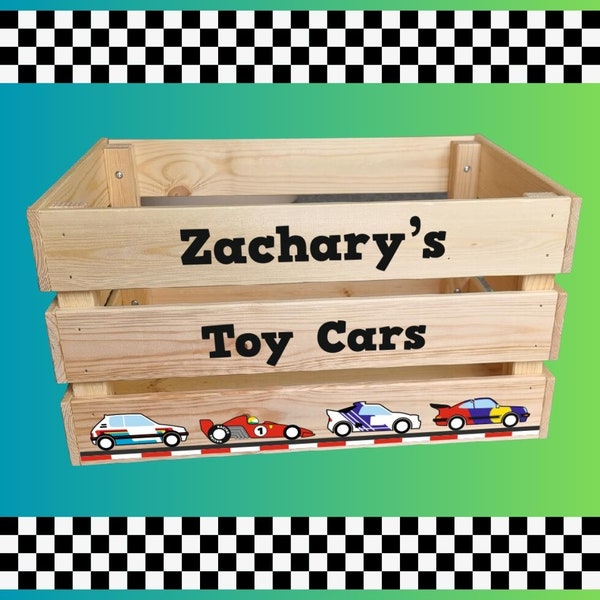 Toy Crate - Toy Cars - Personalised Toy Crate - Toy Box - Storage Box - Kids - Personalised