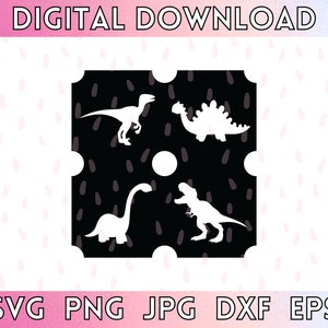 Dinosaurie Glitter Tattoo Stencil SVG, digital nedladdningsfil och instruktioner för att göra dina egna stenciler på Cricut och Silhouette, DIY-tatueringar