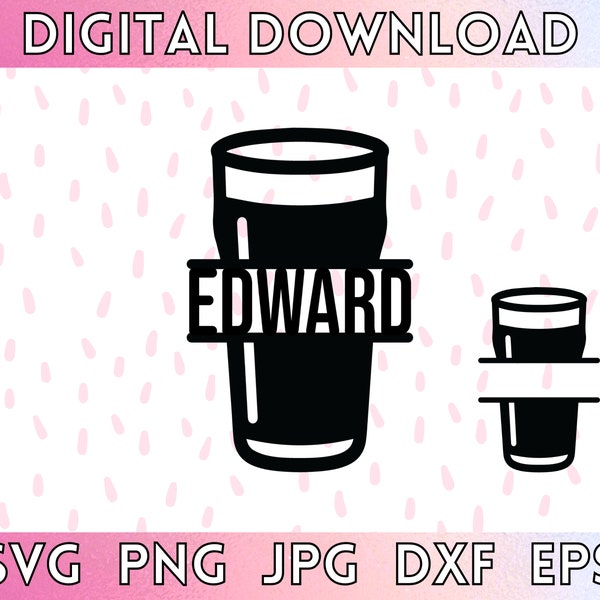 Customizable Pint Glass SVG for coasters and gifts, add your own name, personalize your digital download, DIY gift for beer lovers