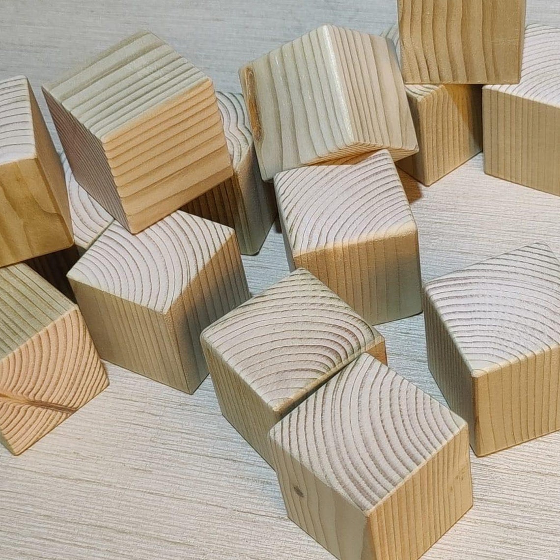6cm X 6cm / Pine Painted Wooden Cubes/ Blocks. Natural Wood. Etsy UK