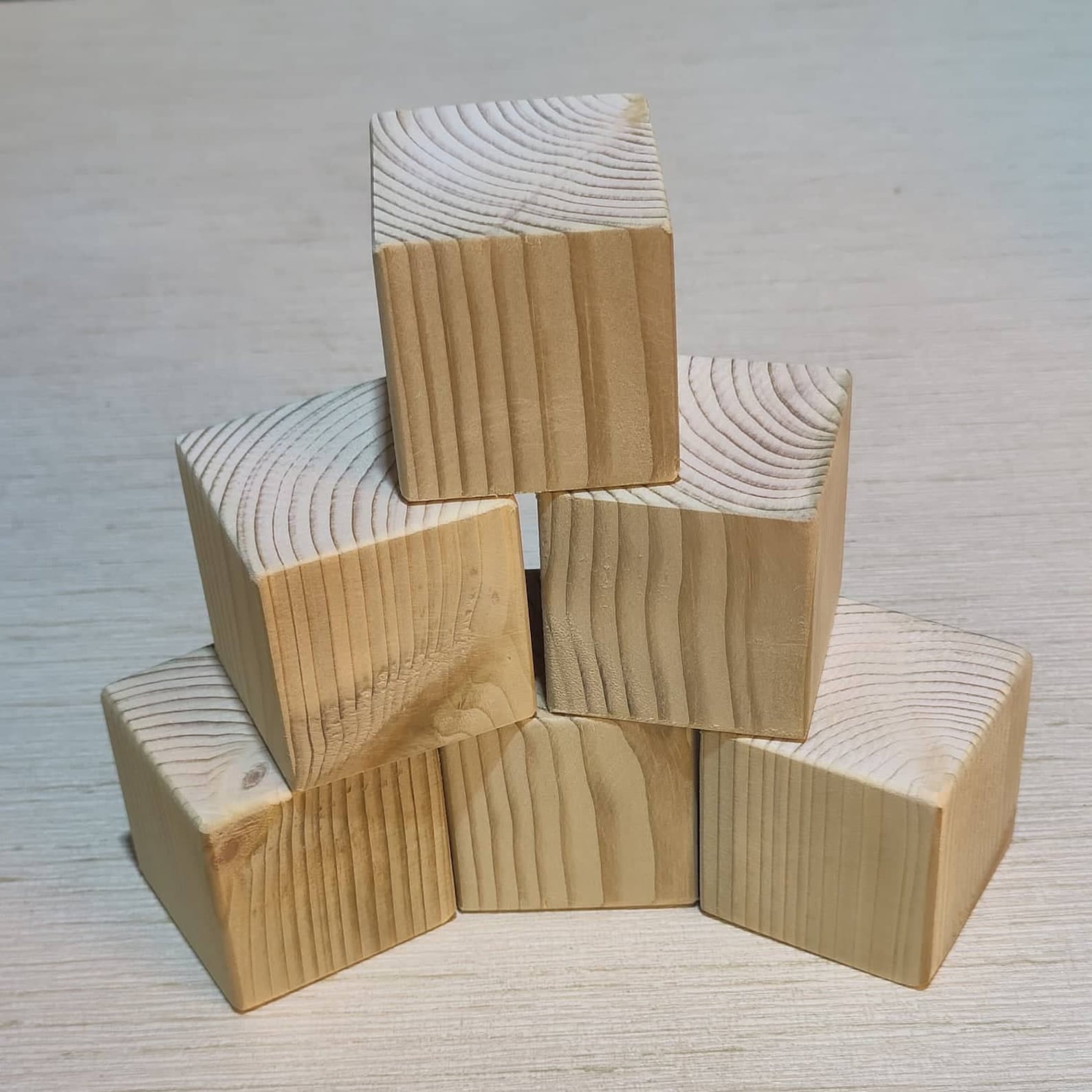 6cm X 6cm / Pine Painted Wooden Cubes/ Blocks. Natural Wood. Etsy UK
