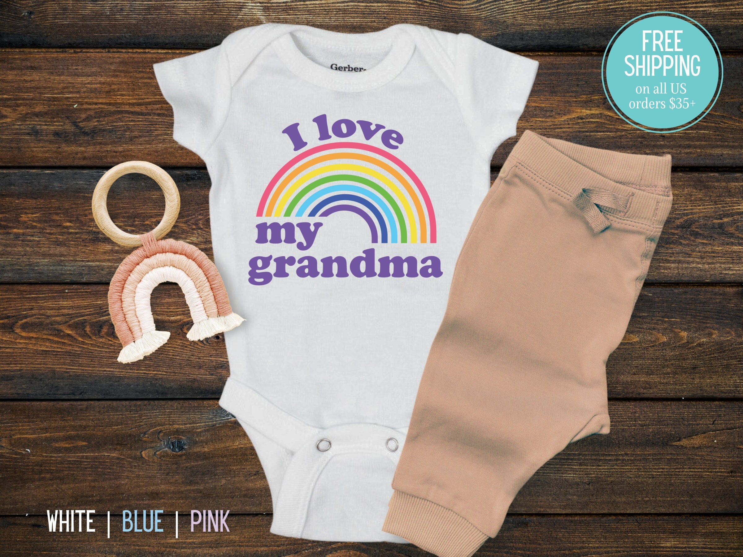 Grandma Baby Onesie® Grandma Baby Shirt I Love My Grandma Baby Clothes