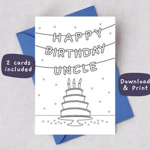 Uncle Birthday Card Color Happy Birthday Uncle Coloring Page Birthday Card Printable Uncle Card Birthday Color Uncle Printable Card Coloring