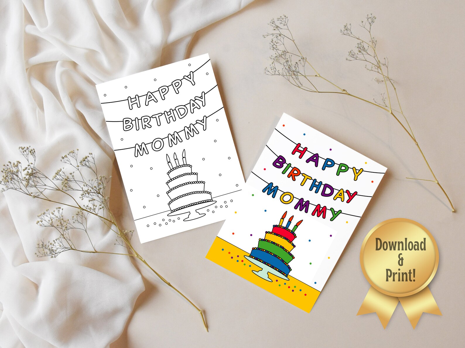 Printable Mommy Birthday Card Birthday Mommy Card Mommy Printable Card Birthday Mommy Download ...