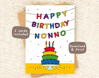 Tarjeta de cumpleaños imprimible para el abuelo: a todo color o en blanco y negro (descarga digital)