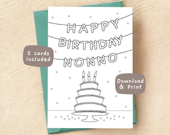 Tarjeta de cumpleaños imprimible para el abuelo: Página para colorear (PDF)